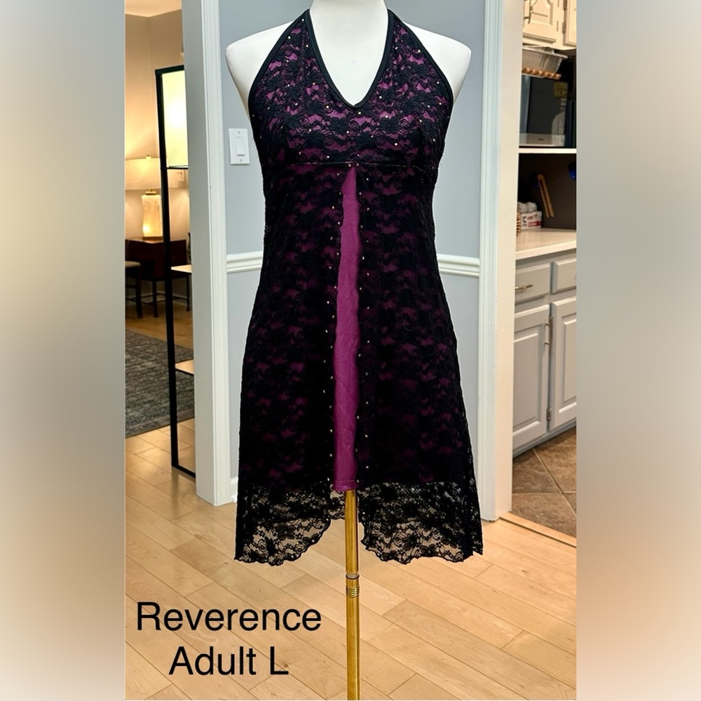 Black lace and purple costume